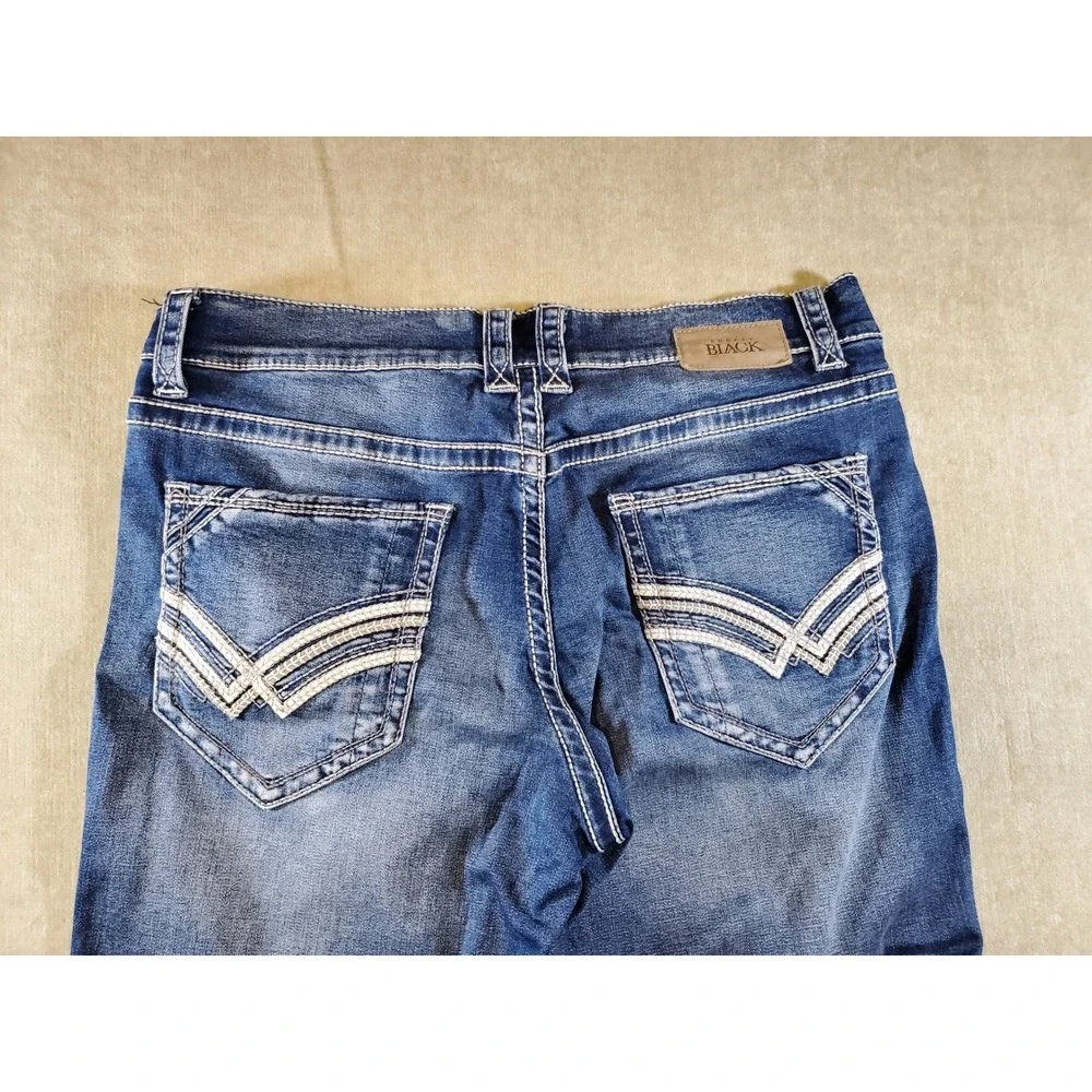Buckle Black Fit No 29 Bootleg Jeans Mens 36R Medium Wash Thick Stitch BBLA9011 - Picture 6 of 12